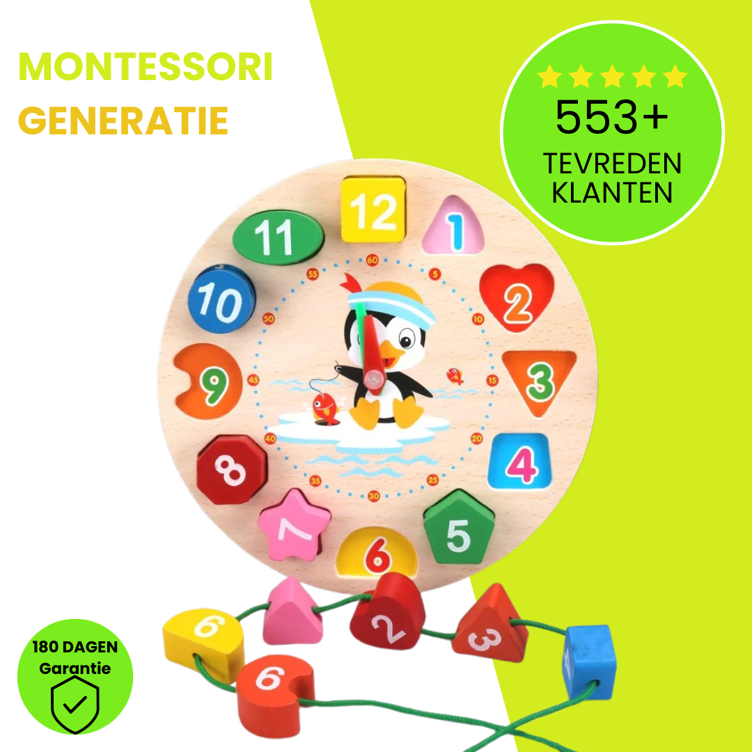 Montessori Pinguïn Klok